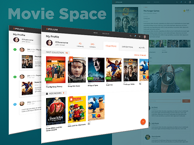 Movie Space design illustator ui uiux user interface ux web website