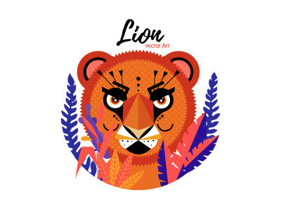 Lion adobe colors flat gradient illustration illustrator lion vector vectorillustration