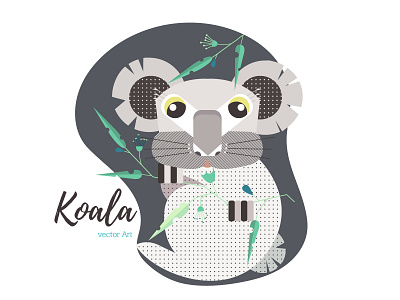 Koala animal flat illustration illustrator koala koala bear logo ui vector vectorillustration webdesign