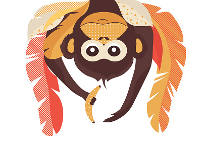 Monkey adobe animal design flat geometric art illustration logo monkey ui ux vector vectorillustration web