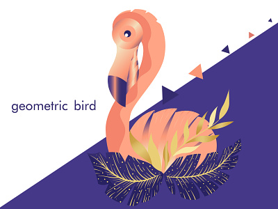 Flamingo animal bird flamingo flat geometric geometric illustration illustration logo vector vectorillustration webdesign