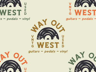 Way Out West desert guitars hand drawn music pedals records vinyl west western
