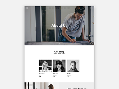 About Us Layout about page clean creative flat grid pq theme wordpress