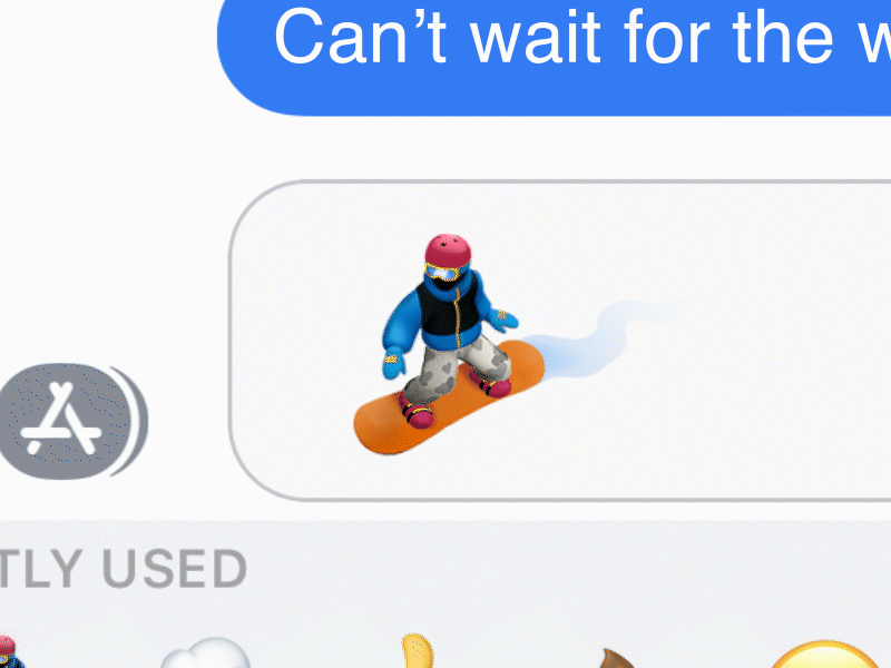 Can't wait for the weekend... emoji snowboard ui