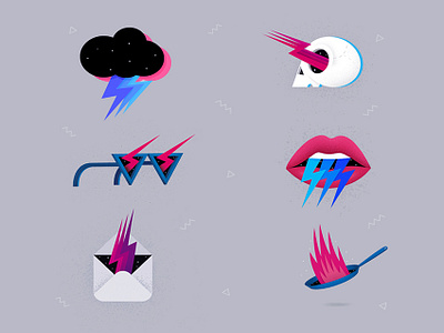 Flash branding cloud design digital email fire illustration ilustracion ilustración lips logo skull thunder vector