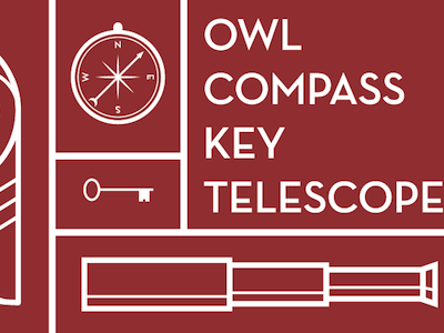 Icons Two adobe compass design direction graphic icon icons illustration illustrator key owl red telescope white