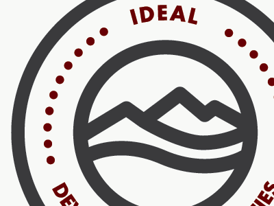 Ideal Logo 2 black circle color companies company design development graphic icon land logo mountain nature oars orange red retro river script simple wave