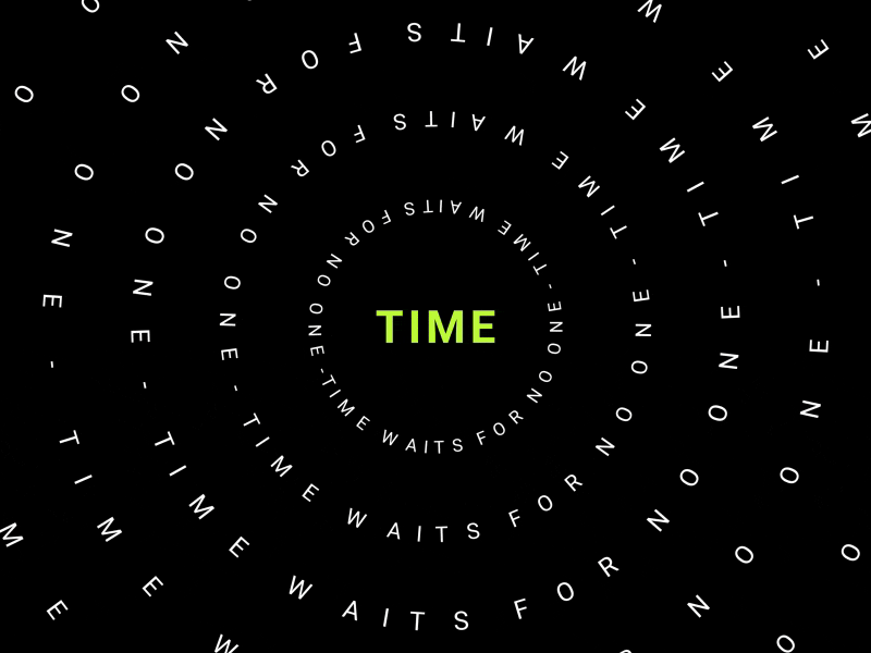 Time waits for no one after affects animation cirle gif loop title typo typography