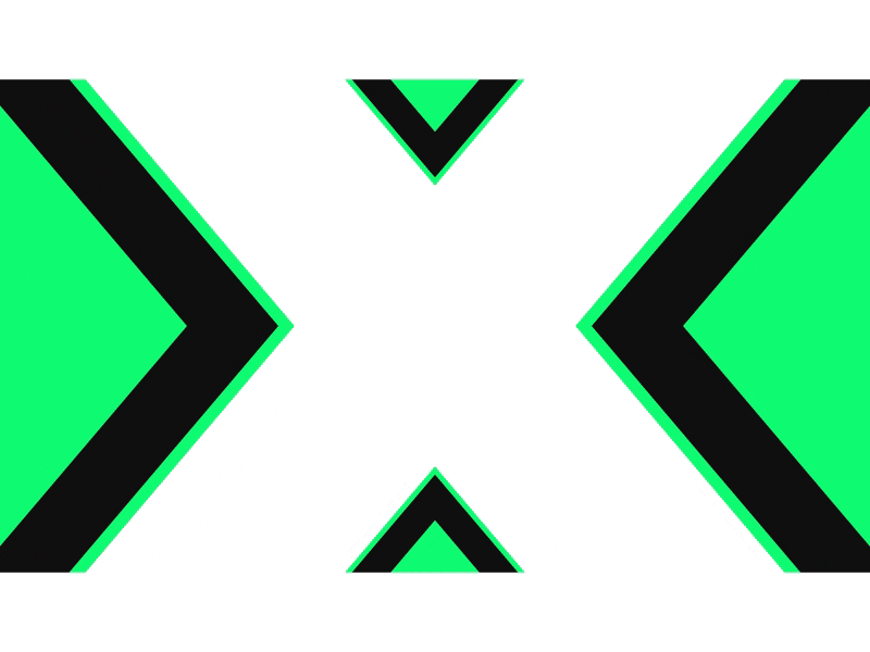 X abstact after affects animation green letter shape transition x