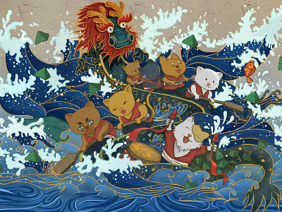 a illustration of the dragon boat festival