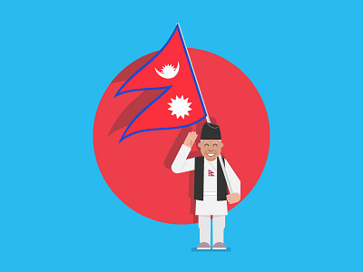 On the occassion of Democracy Day. character design flagman illustration nepal