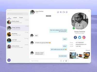 Daily UI 013 Direct Messaging app chat dailyui desktop direct messaging mac message offline online ui ux
