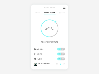 Daily UI 021 - Home Monitoring Dashboard app dailyui dashboard home monitoring dashboard mobile room temperature ui ux