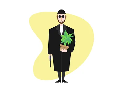 Leon The Professional cartoon character design flat illustration leon vector