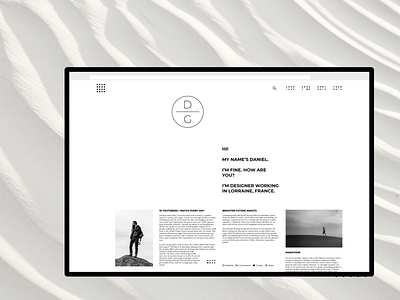 Daniel Gaspard \\ Option #4 fullscreen interface minimal monochrome personal website ui ui design uiux web