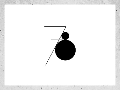 78 black ink minimal monochrome number