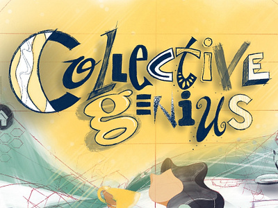 Collective Genius cursive illustration lettering procreate script typography