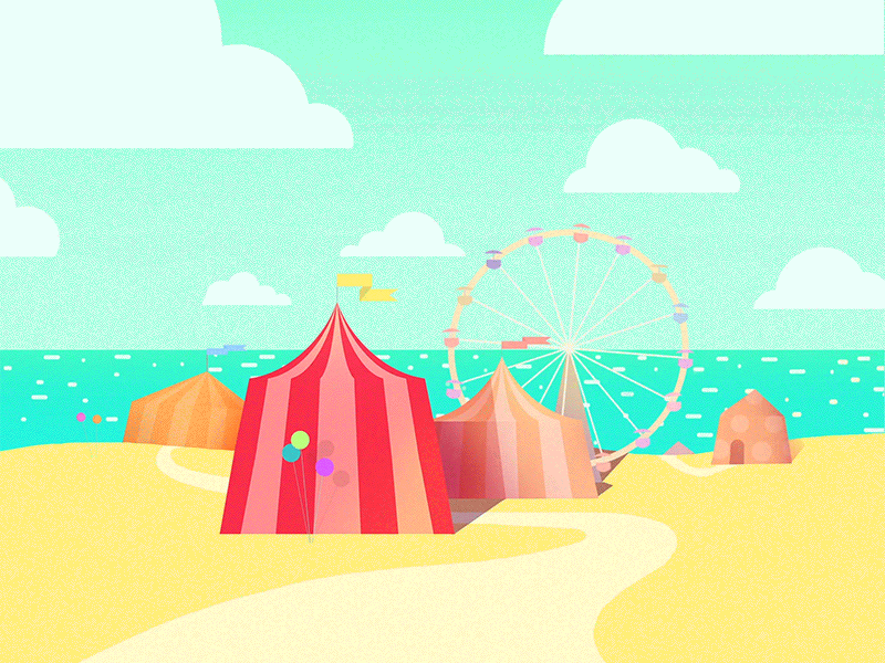 Seaside Carnival background beach carnival cute environment pastel