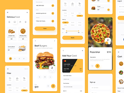Foodmo - Food Delivery App app burger delivery app food food app food delivery food delivery app food delivery application ios mobile pizza product design restaurant restaurant app typogaphy ui ux