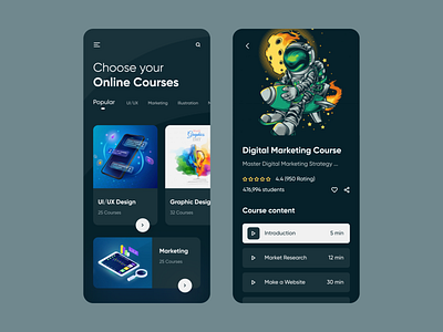 Online Courses App Design