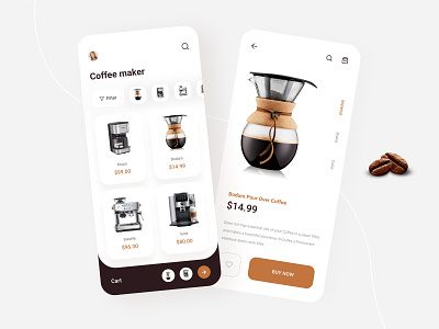 Coffee maker App app coffee coffee maker app coffee shop design ecommerce mobile online shopping product product design product page shop shoping shopping typography ui ux