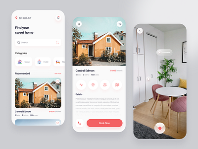 Home Rental App UI Design app app design home home rent house house rent mobile mobile app design mobile ui product design real estate real estate agency real estate agent rent app rent property rental app