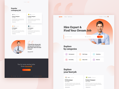 Hire Experts & Find your job || Landing Page clean color design designer find job hire hire erxpert job modern typogaphy ui ux webdesign website