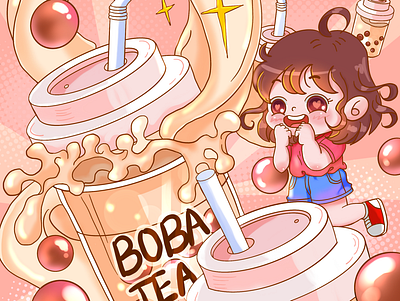 MIKE TEA boba tea ipad 品牌 插图 星座 的photoshop