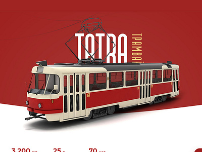 Tatra Tram eco-friendly transport card design web