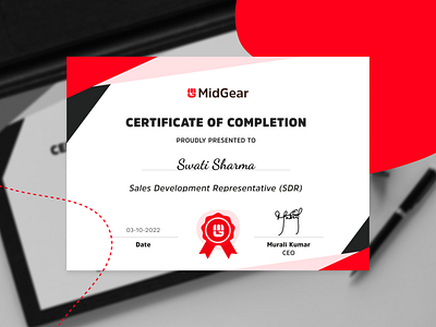 Certificate Design for MidGear branding certificate clean clean ui design graphic design illustration logo minimalist ui vector