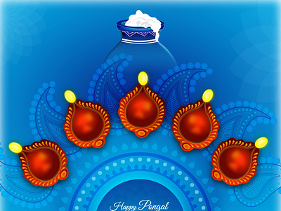 Happy Pongal art design happy happy pongal illustration india pongal south indian tamil nadu