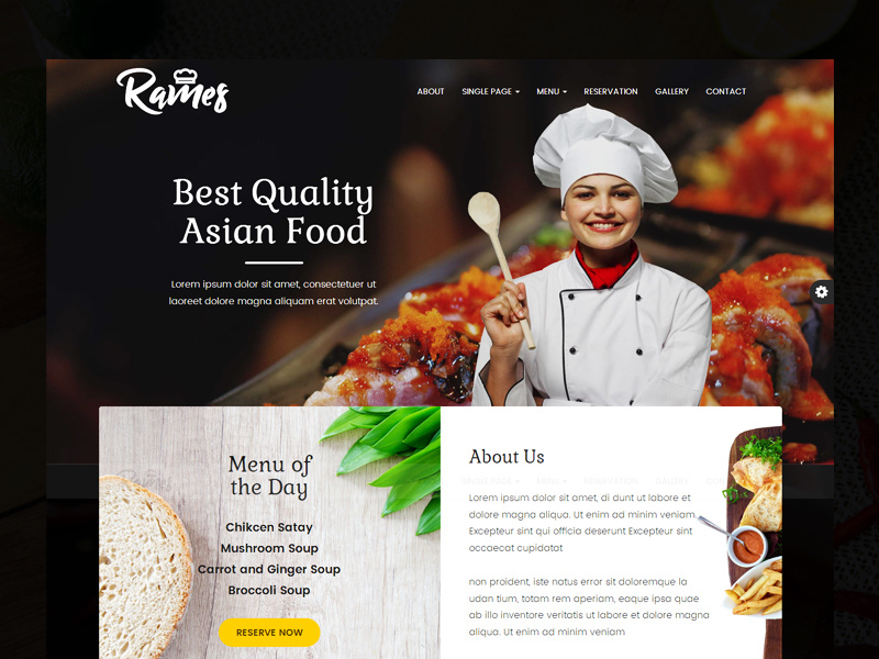 Rames - Restaurant Cafe Responsive HTML Template simple responsive cafe food restaurant modern theme template html ui design website design