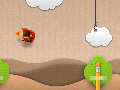 jetpack hamster brown character game illustration