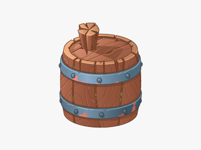 barrel illustration metal old pirates rum rust vector wood