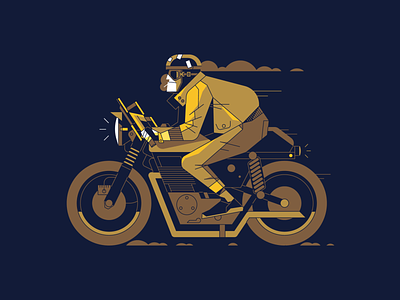 Biker bike character characterdesign illustration illustrator motorbike motorcycle outline ride speed vector