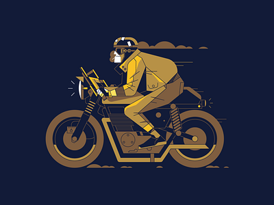 Biker bike character characterdesign illustration illustrator motorbike motorcycle outline ride speed vector