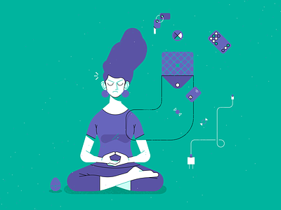 meditating character design flat icon illustration illustrator meditation mindfulness outline vector