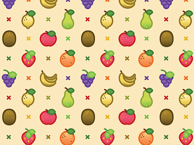 fruits apple banana grapes illustration lemon pattern pear strawberry vector