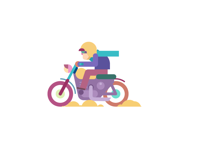 Biker animation bike gif graczyk roadtrip toptal vector waldek