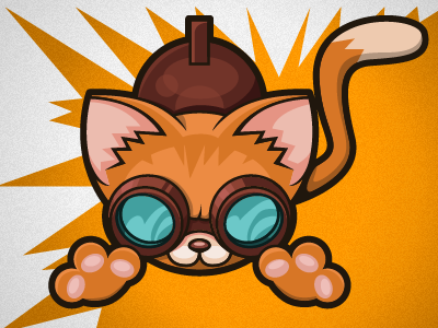 rocket cat! awesome cat illustration personal rocket vector