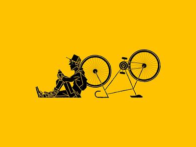 Resting ai bike illustration illustrator vector waldek yellow