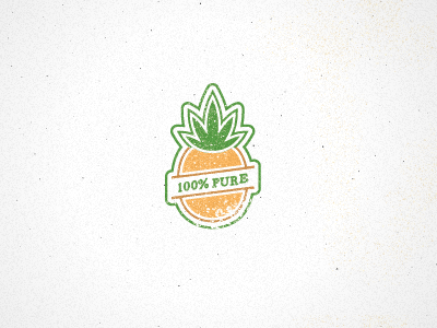 pineapple fruit illustration sticker vintage