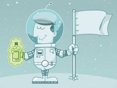 space juice astronaut character illustration space