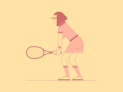 Tennis Player character illustration line lineart sport tennis vector