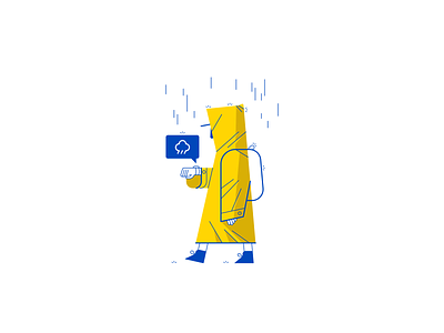 It's Raining app illustration rain raincoat vector