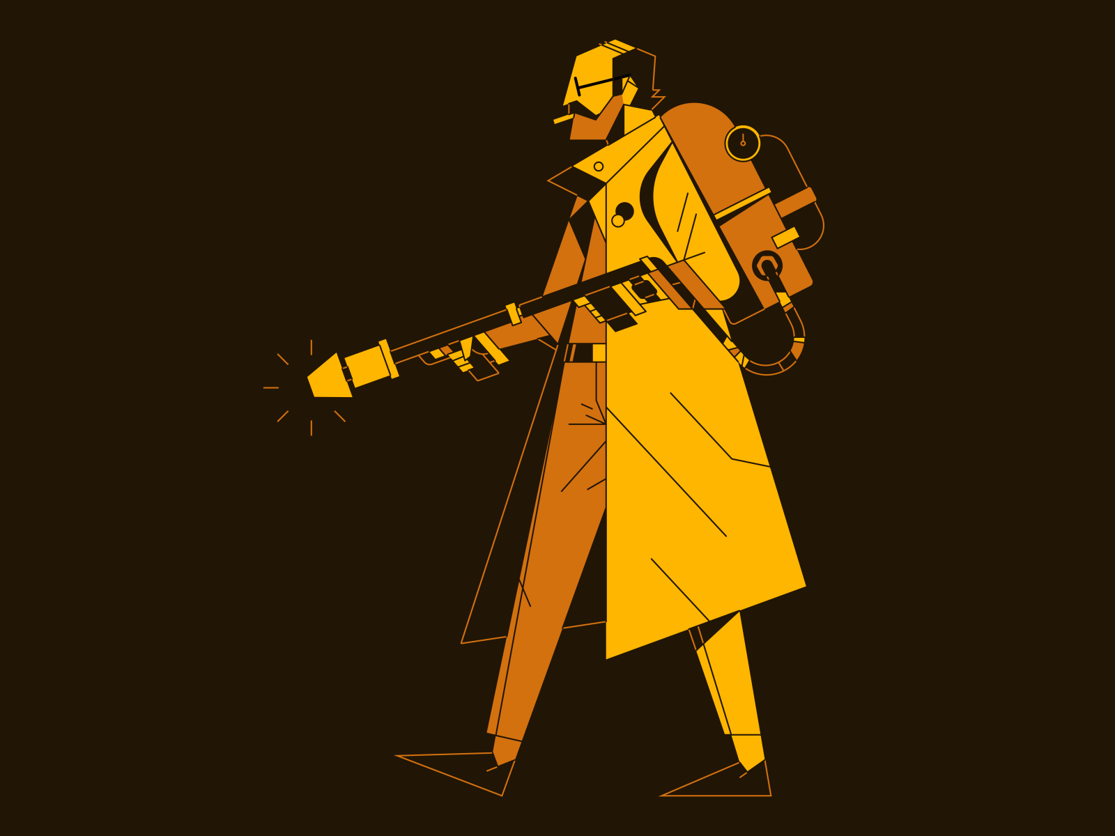 Man with Flamethrower by waldek graczyk on Dribbble