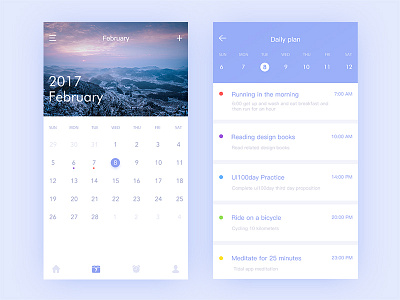 Calendar app calendar designer interface ued ui