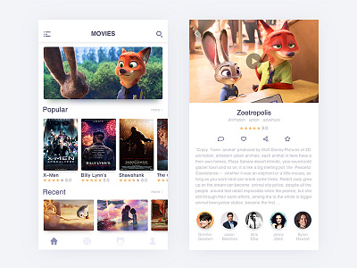Movie Application app application designer interface movie ued ui