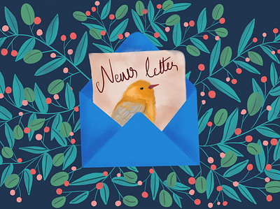 Newsletter art birds dailyui drawing illustration leaves letter nature newsletter ui uidesign uiux uiux design ux uxdesign