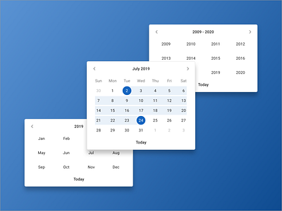 Date Picker accounting software application calendar calendar ui component date date picker date range filter hr software month picker ui design year picker